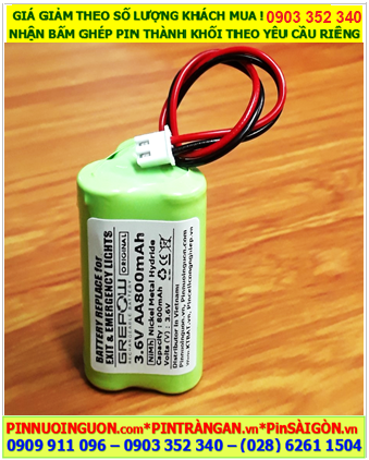 Pin sạc 3.6v-AA800mAh, Pin sạc NiMh 3.6v-AA800mAh, Pin sạc GREPOW 3.6v-AA800mAh chính hãng 